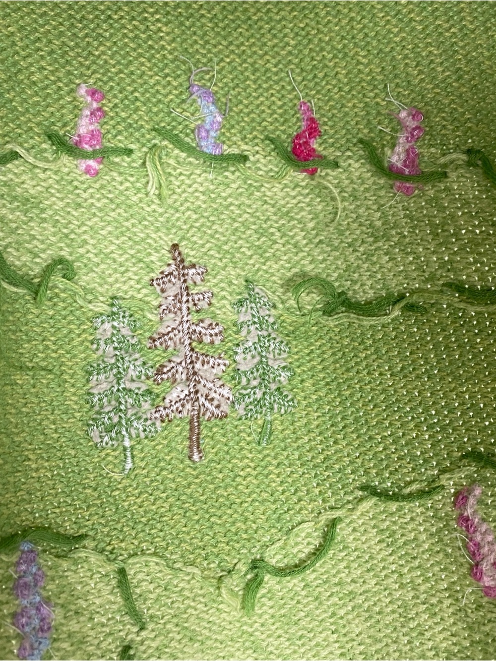 Christopher & Banks Cardigan Sweater Women's Size Large Hand Embroidered Nature - Picture 11 of 14